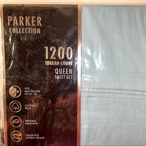 1200 thread count Aqua Blue Queen size sheet set